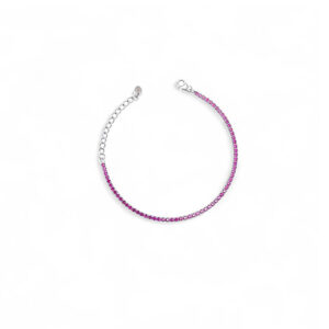 Bracciale in argento con zirconi rosa